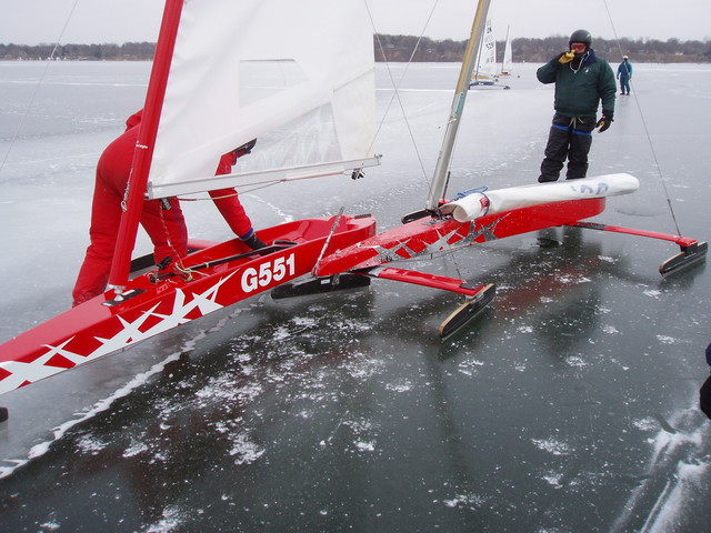 After the swim, getting a tow to the pits